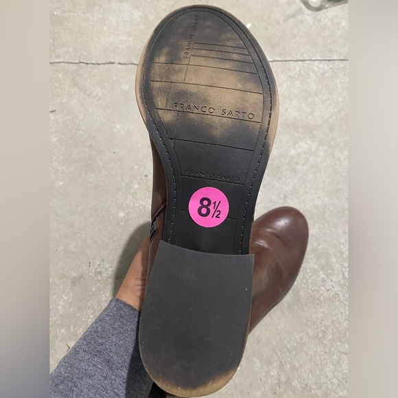 Franco Sarto Womens KEEGAN Boot Leather Doble Zip Flat Ankle Brown Size 8.5 M - Picture 11 of 12